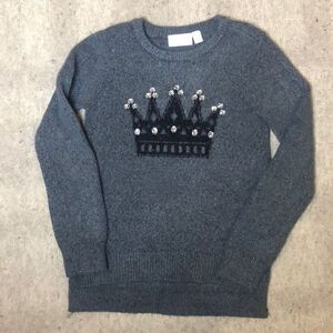 Bedazzled Crown Sparkly Sweater | Size M